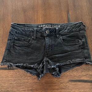 American Eagle Outfitters Distressed Black Jean Shorts